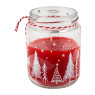 Kaars in pot - kerst dessin - rood/wit -  Ø6,5x9 cm