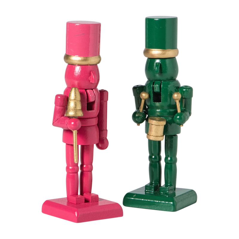 Notenkraker beeldje - roze - 12.5 cm