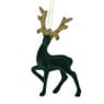 Kersthanger rendier staand - goudkleurig/zwart - 10x16 cm