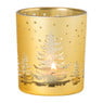 Kerst waxinelichthouder -goudkleurig - ø7x8 cm