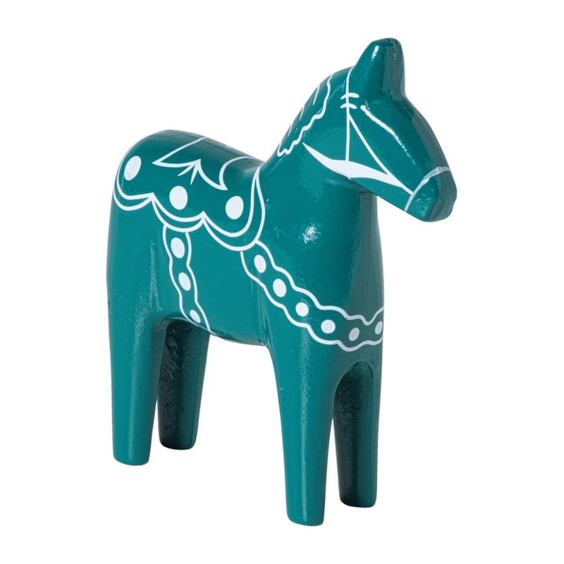 Kerstbeeldje paard - groen - 18x16x4.5 cm
