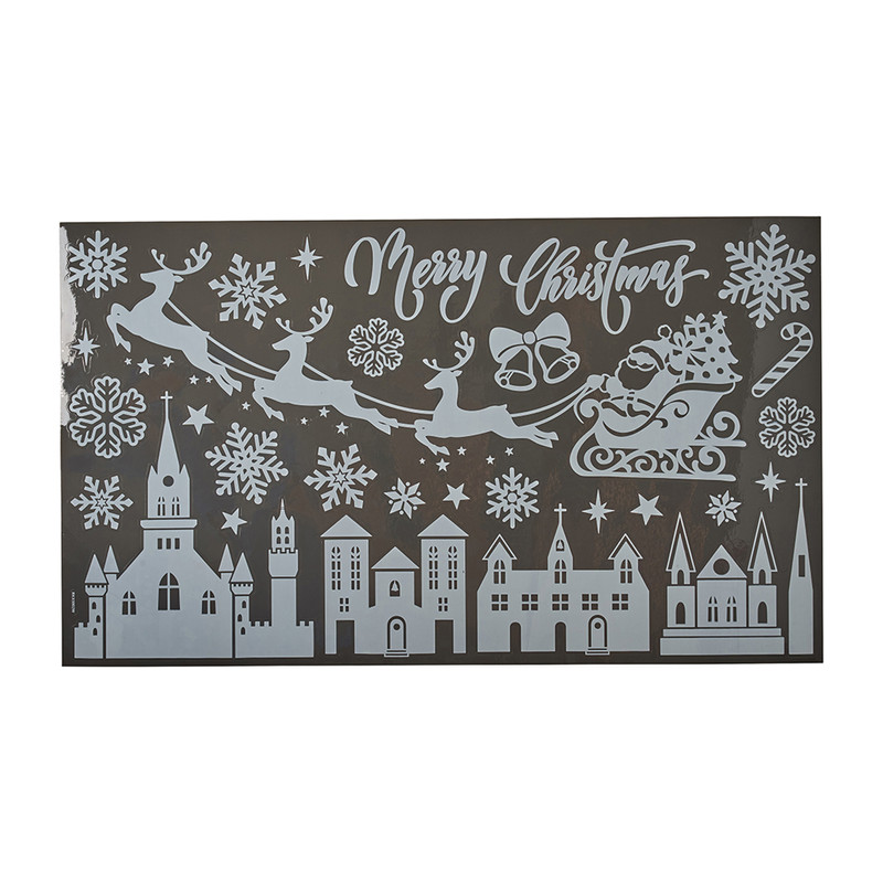 Raamsticker kerst - dorp 