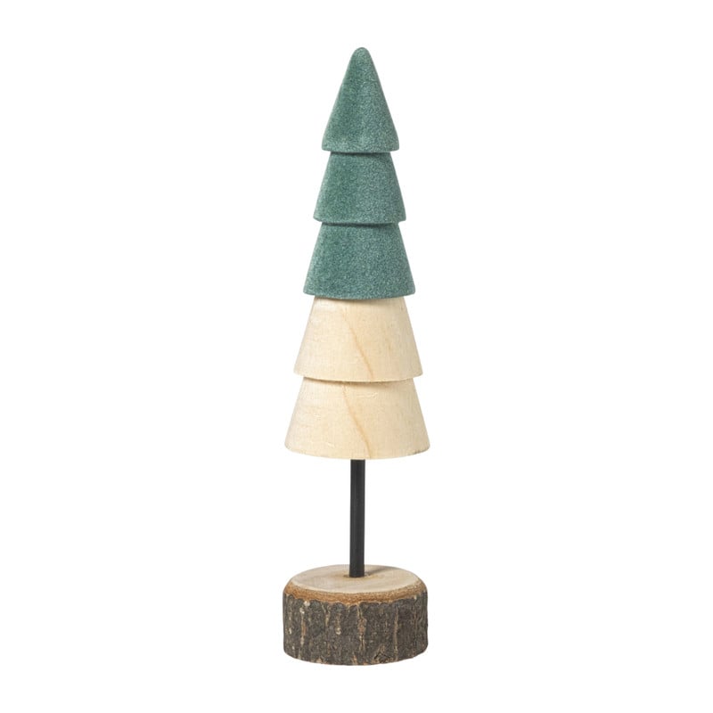 Kerstboom hout - bruin/groen - ø5x19 cm
