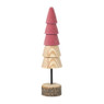 Kerstboom hout - bruin/roze - ø5x19 cm
