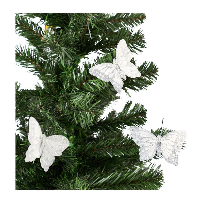 Vlinders op clip - zilverkleurig - 3 stuks