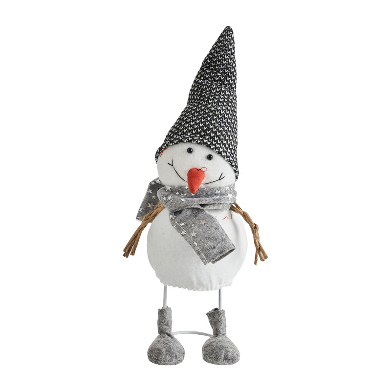 Sneeuwpop muts grijs - 30 cm