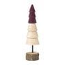 Kerstboom hout - bruin/bordeauxrood - ø6x24 cm