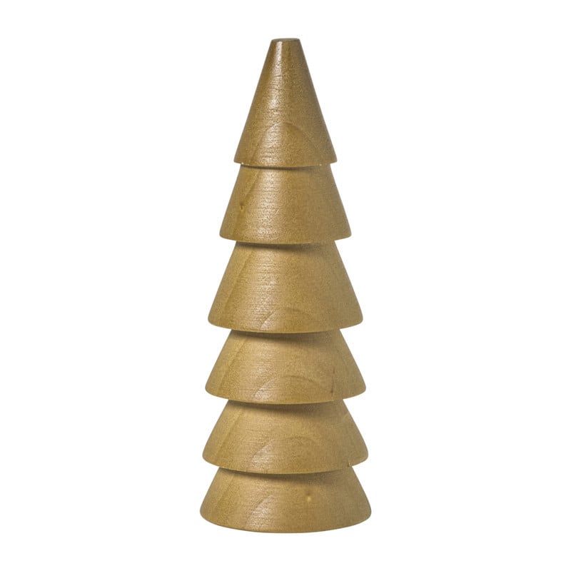 Kerstboom hout - bruin - ø5.5x15 cm