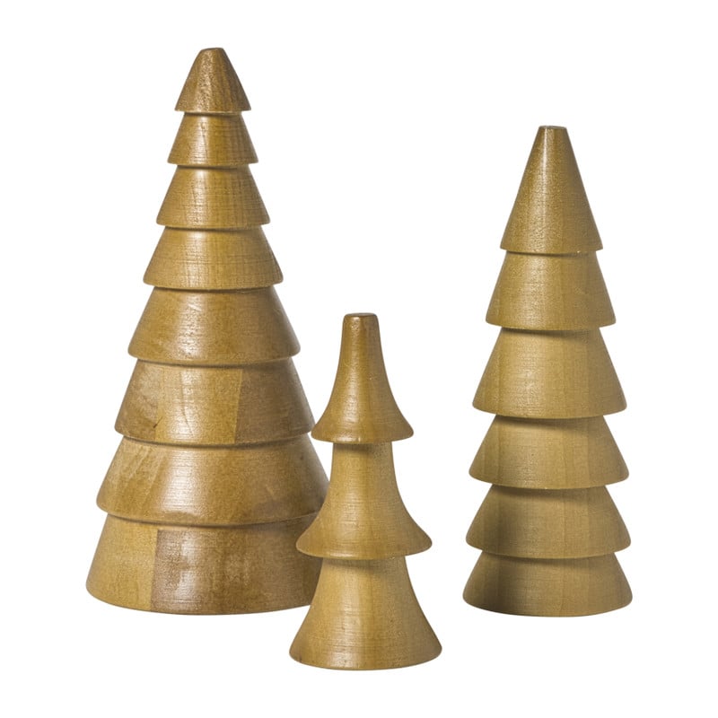 Kerstboom hout - bruin - ø5.5x15 cm