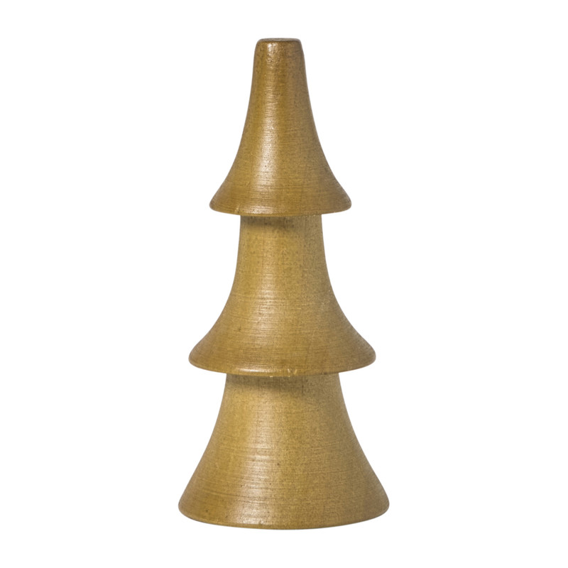Kerstboom hout - bruin - ø4.5x10 cm