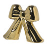 Kerst kandelaar strik Sharada - goudkleurig - 17x21.5x6.5 cm