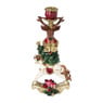 Kandelaar kerst met rendier en krans - 29 cm