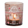 Kerst waxinelichthouder klein - bruin - ø7x8 cm