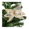 Bloem op clip - goudkleurig - 20 cm