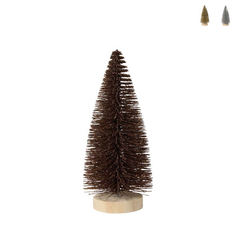 Kerstboompje metallic - 6x12.5 cm - diverse varianten