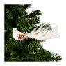 Vogel op clip - wit - 20 cm