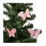 Vlinders op clip - 3 stuks - roze - 9.5 cm