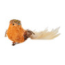 Vogel op clip - geel - 20 cm