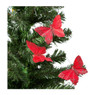 Vlinders op clip - rood - 3 stuks