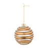Kerstbal helder - gouden streep - 8 cm