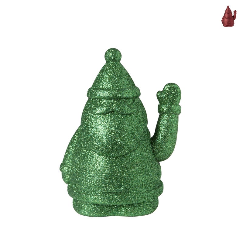 Kerstman zwaaiend - diverse kleuren - 17 cm