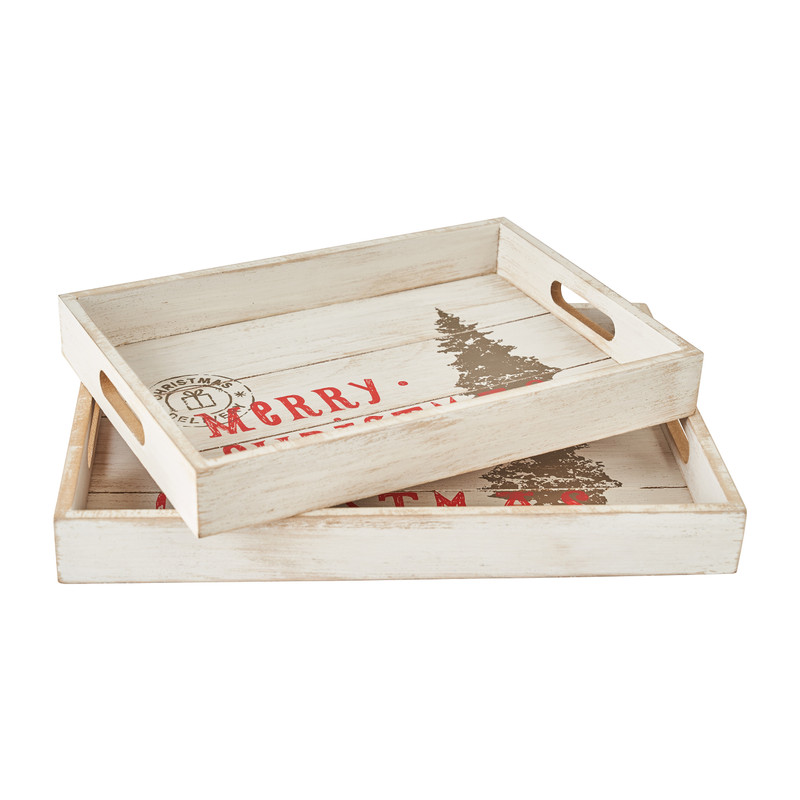 Dienblad Merry Christmas - 30x22x4 cm