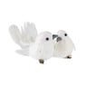 Vogel op clip - wit - 2 stuks - 14 cm