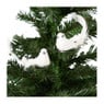 Vogel op clip - wit - 2 stuks - 14 cm