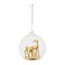Kerstbal open - hertjes goud - 8 cm