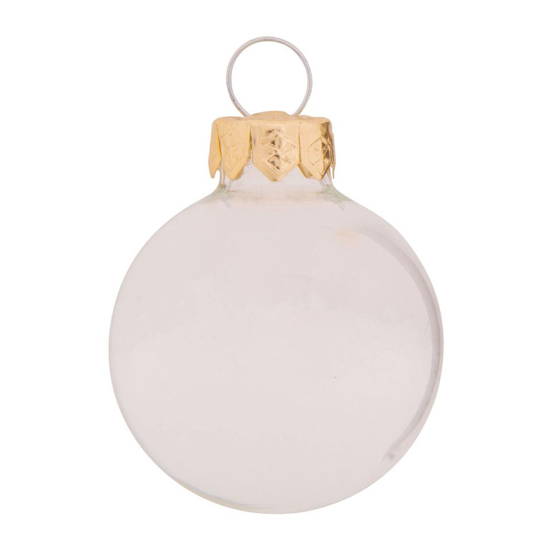 Kerstbal mini - zwart/wit/goud - set van 16