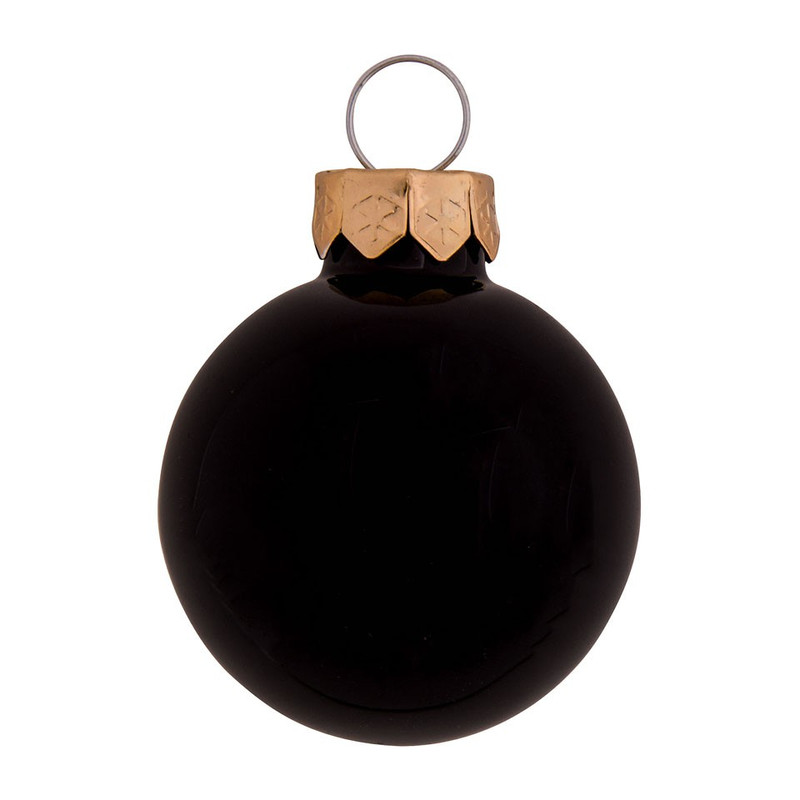 Kerstbal mini - zwart/wit/goud - set van 16