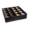 Kerstbal mini - zwart/wit/goud - set van 16