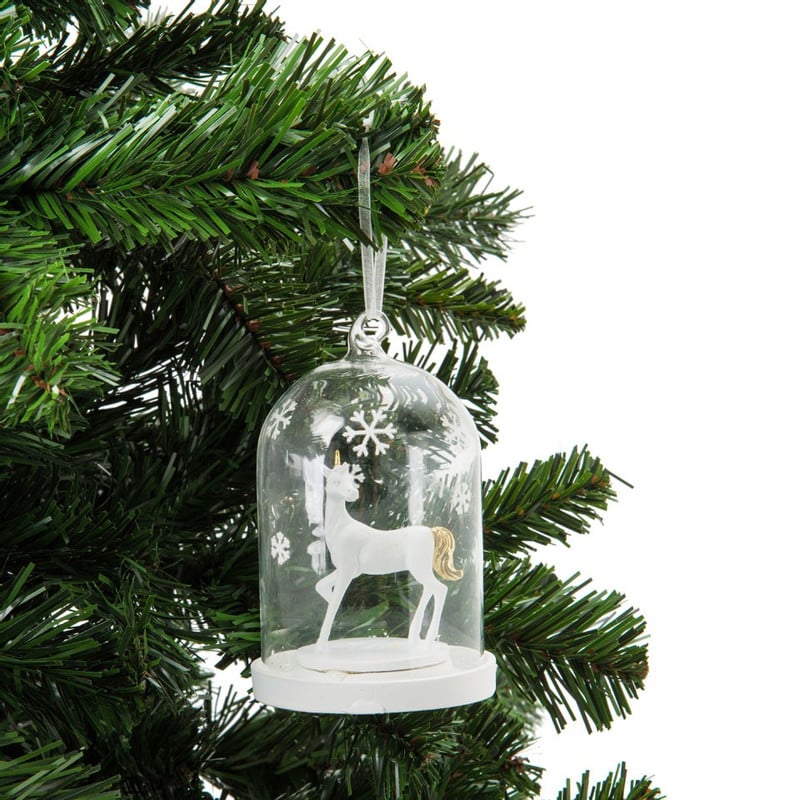 Kersthanger stolp - unicorn - 7x12 cm