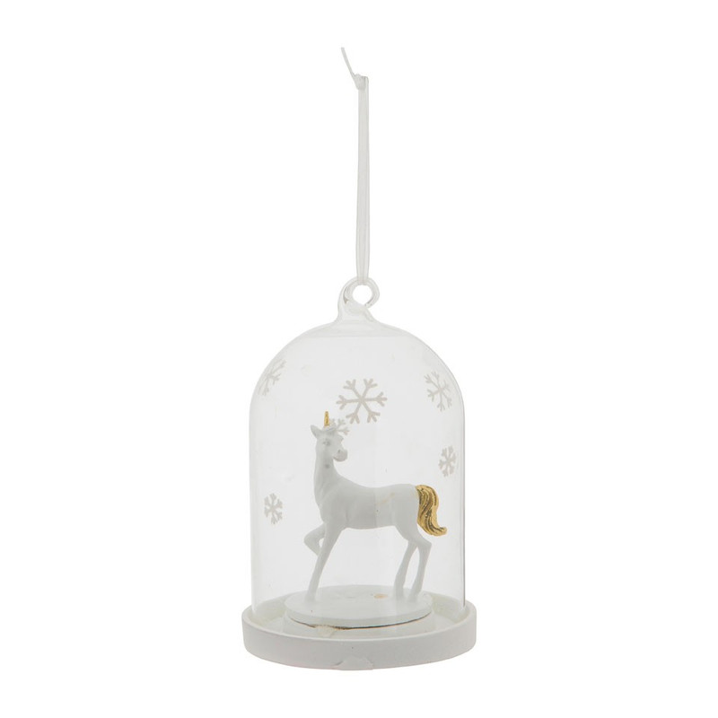 Kersthanger stolp - unicorn - 7x12 cm