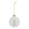 Kerstbal gouden tekst - 7 cm - wit - set van 4
