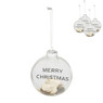 Kerstbal confetti - 9 cm - helder/goud