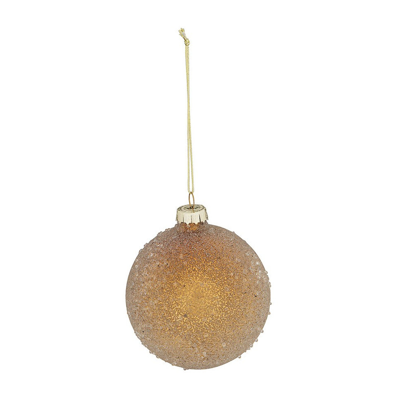 Kerstbal glitter - 8 cm - goudkleurig