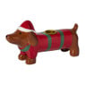 Kerst kandelaar teckel - bruin - 9x18x5.5 cm
