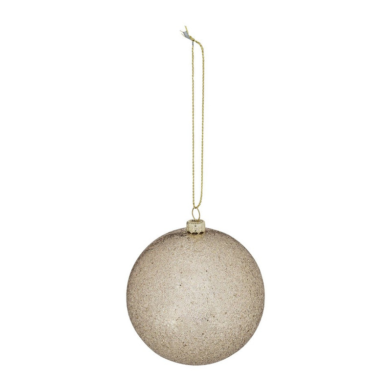 Kerstbal trendy glitter - 8 cm - goud