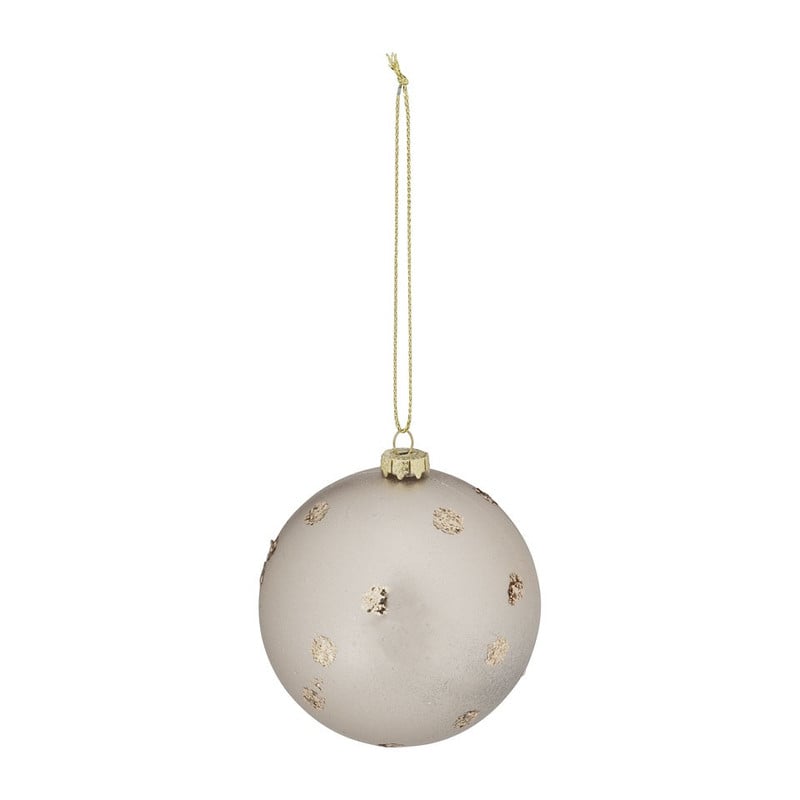 Kerstbal trendy stip - 8 cm - goud