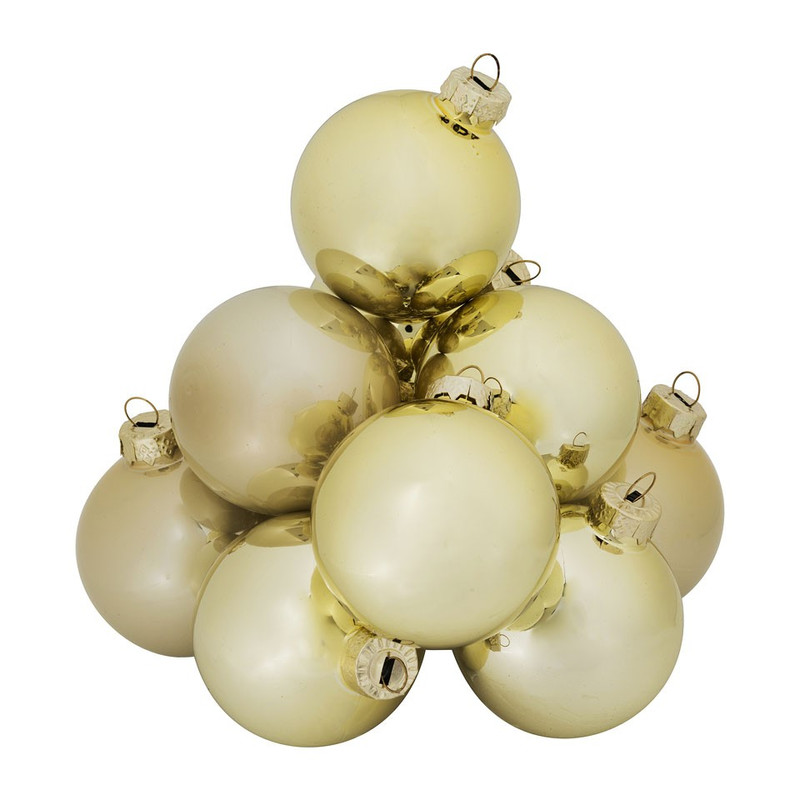 Kerstballen uni - 6 cm - goud - set van 12