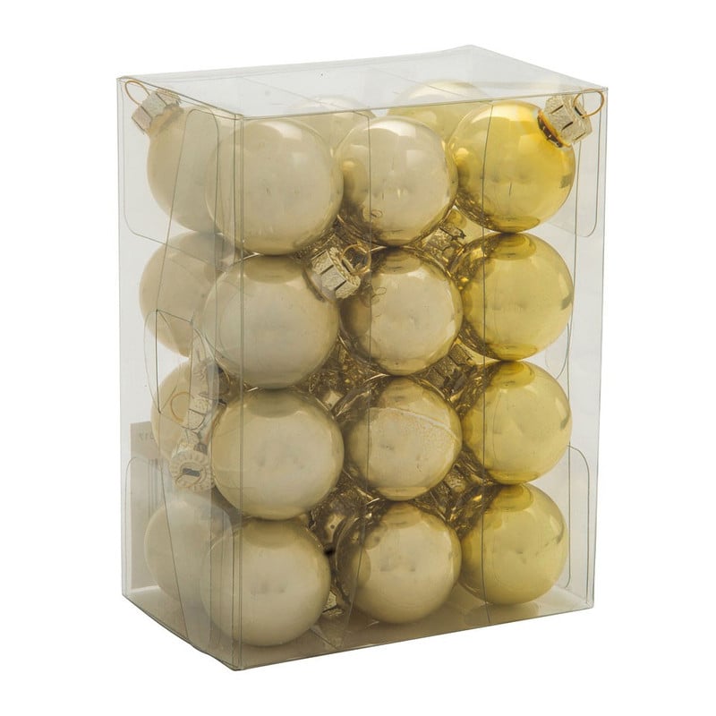 Kerstballen klein - 3 cm - goud - set van 24