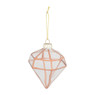 Kerstbal diamant - 8 cm - helder/brons
