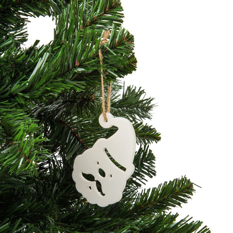 Kersthanger porselein - Santa - 6x9 cm