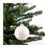 Kerstbal mat - sneeuwvlok - wit