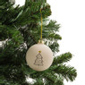 Kerstbal kerstboom mat - 8 cm - wit