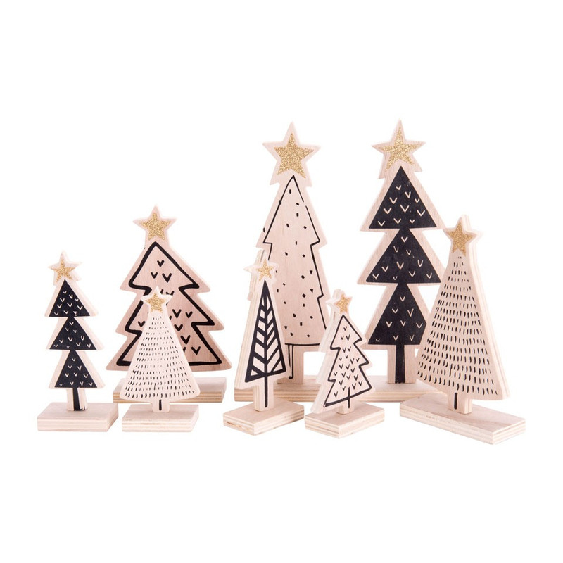 Kerstboom hout - vinkjes - 5x15.5 cm