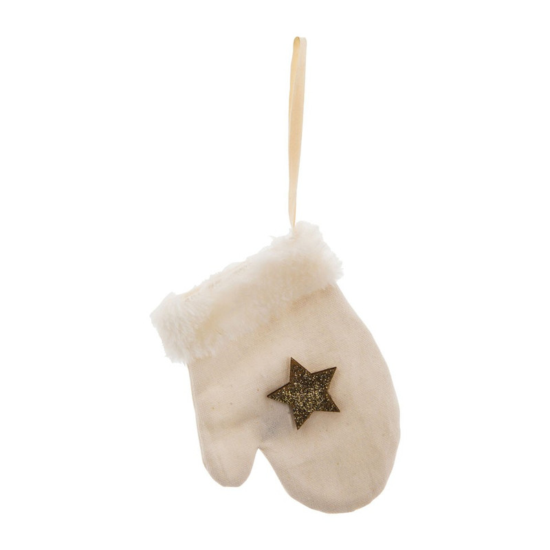 Kersthanger want - 13x9 cm - wit