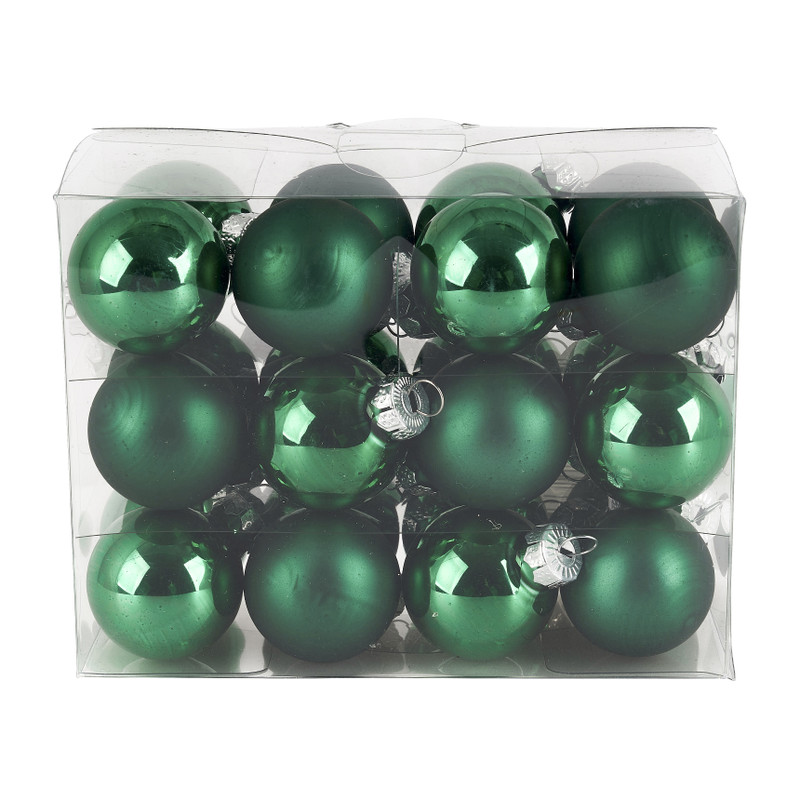Kerstballen set groen - 24st