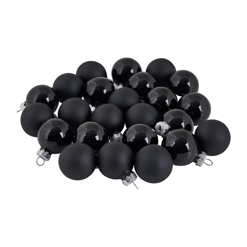 Kerstballen set zwart- 24st